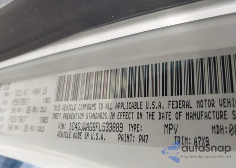 2015 Jeep Wrangler Sport z USA, uszkodzony, nr VIN 1C4GJWAG6FL533889